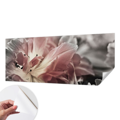 Fotomural decorativo para cabecero de cama con diseño de flores en tonos pastel