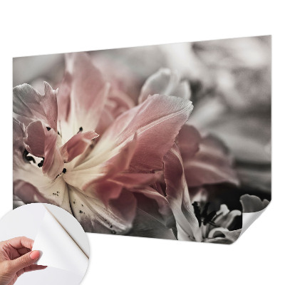 Fotomural decorativo para cabecero de cama con diseño de flores en tonos pastel