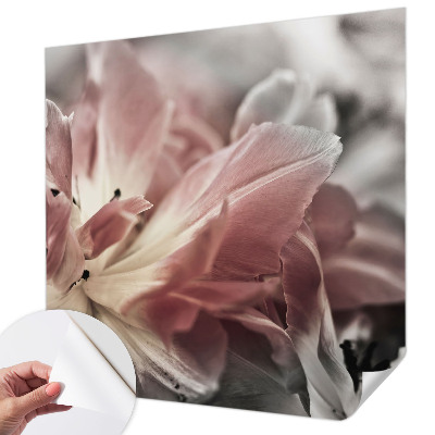 Fotomural decorativo para cabecero de cama con diseño de flores en tonos pastel