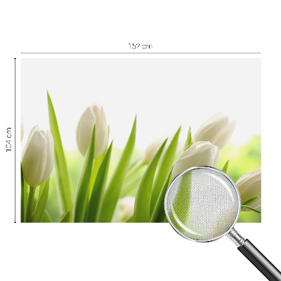 Papel mural con patrón decorativo con motivo de tulipanes blancos