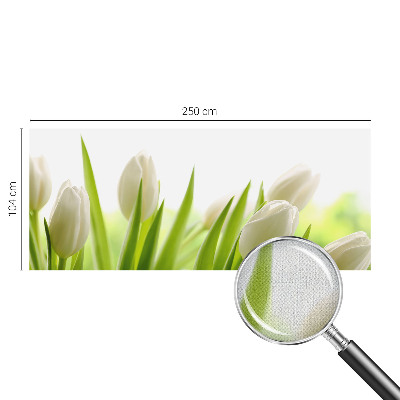 Papel mural con patrón decorativo con motivo de tulipanes blancos