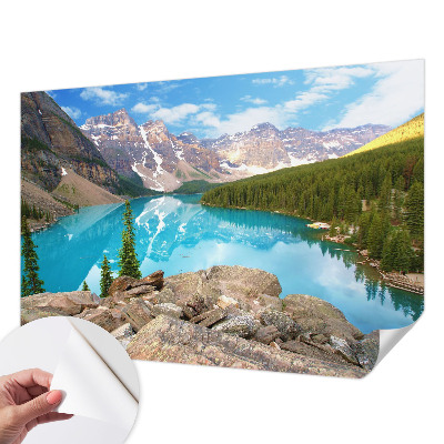 Papel mural texturado decorativo Lago azul