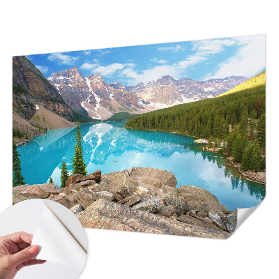 Papel mural texturado decorativo Lago azul