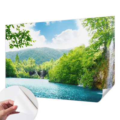 Papel mural texturado decorativo con diseño de cascada natural