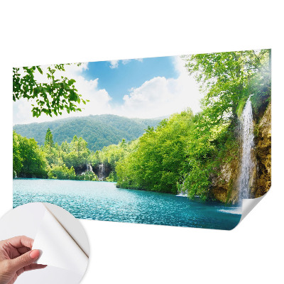 Papel mural texturado decorativo con diseño de cascada natural