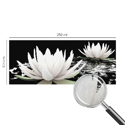 Mural de pared con estampado hermoso con motivo de flores acuáticas