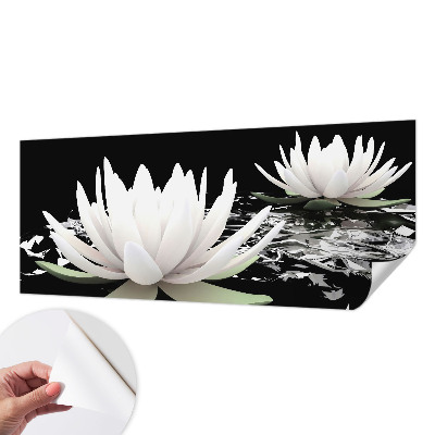 Mural de pared con estampado hermoso con motivo de flores acuáticas