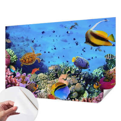 Papel mural con patrón decorativo con motivo de arrecife de coral