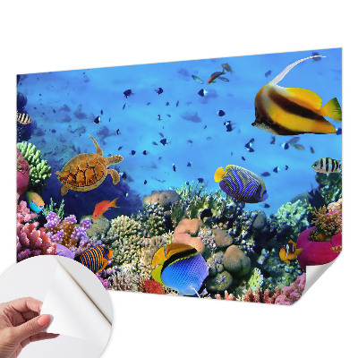 Papel mural con patrón decorativo con motivo de arrecife de coral