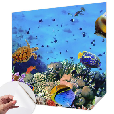 Papel mural con patrón decorativo con motivo de arrecife de coral