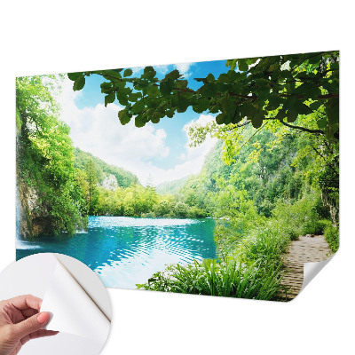 Mural de pared con estampado hermoso con motivo de oasis natural