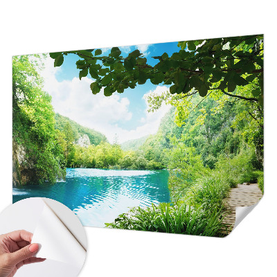 Mural de pared con estampado hermoso con motivo de oasis natural