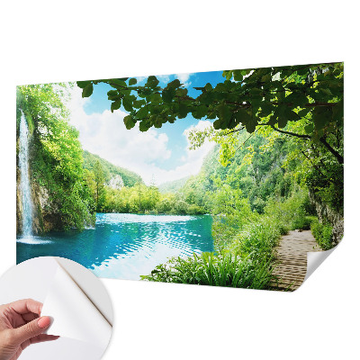 Mural de pared con estampado hermoso con motivo de oasis natural
