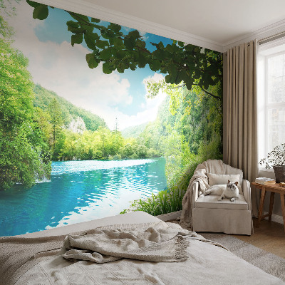 Mural de pared con estampado hermoso oasis natural