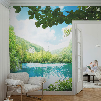 Mural de pared con estampado hermoso oasis natural