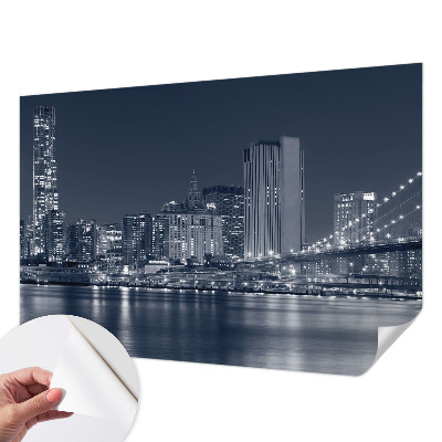 Papel mural texturado decorativo con diseño de ciudad nocturna