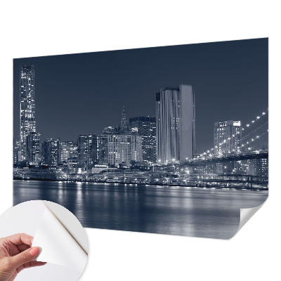 Papel mural texturado decorativo con diseño de ciudad nocturna