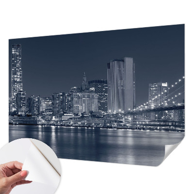 Papel mural texturado decorativo con diseño de ciudad nocturna