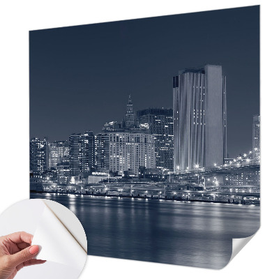 Papel mural texturado decorativo con diseño de ciudad nocturna