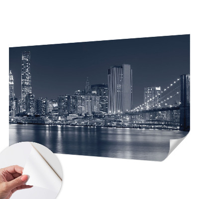 Papel mural texturado decorativo con diseño de ciudad nocturna