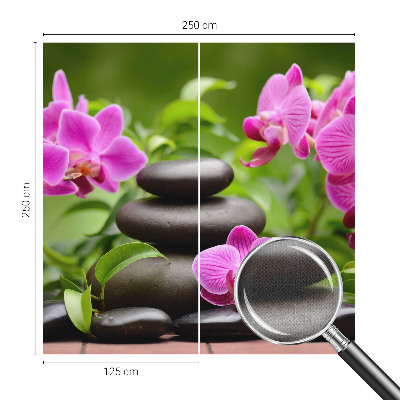 Papel mural con patrón decorativo con motivo de piedras de orquídea