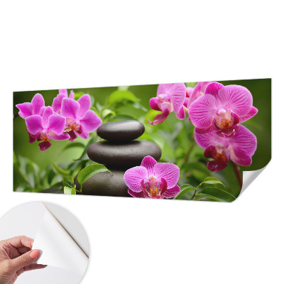 Papel mural con patrón decorativo con motivo de piedras de orquídea