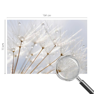 Fotomural decorativo para cabecero de cama con diseño de diente de león en tonos rosados
