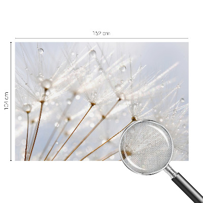 Fotomural decorativo para cabecero de cama con diseño de diente de león en tonos rosados