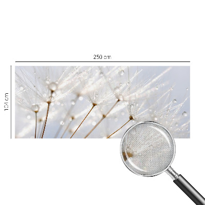 Fotomural decorativo para cabecero de cama con diseño de diente de león en tonos rosados