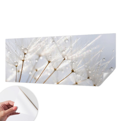 Fotomural decorativo para cabecero de cama con diseño de diente de león en tonos rosados