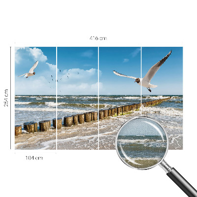 Mural de pared con estampado hermoso Paisaje costero