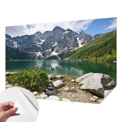 Fotomural decorativo para cabecero de cama con un motivo de lago de montaña