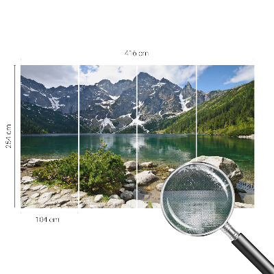 Fotomural decorativo para cabecero de cama con un motivo de lago de montaña