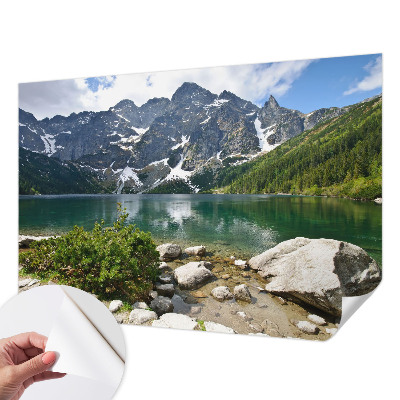 Fotomural decorativo para cabecero de cama con un motivo de lago de montaña