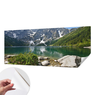 Fotomural decorativo para cabecero de cama con un motivo de lago de montaña