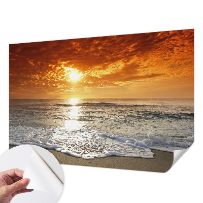 Mural de pared con estampado hermoso con motivo de olas del océano