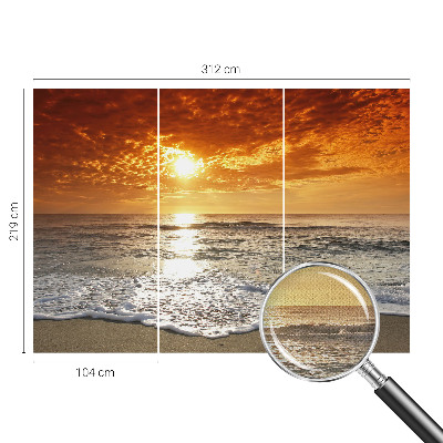 Mural de pared con estampado hermoso olas del océano