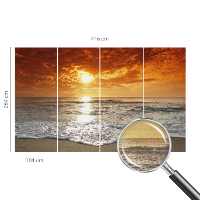 Mural de pared con estampado hermoso olas del océano