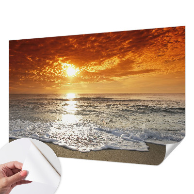 Mural de pared con estampado hermoso con motivo de olas del océano