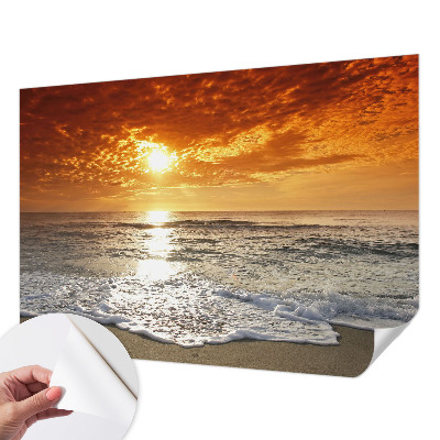 Mural de pared con estampado hermoso con motivo de olas del océano