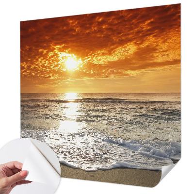Mural de pared con estampado hermoso con motivo de olas del océano