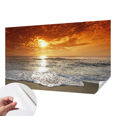 Mural de pared con estampado hermoso con motivo de olas del océano