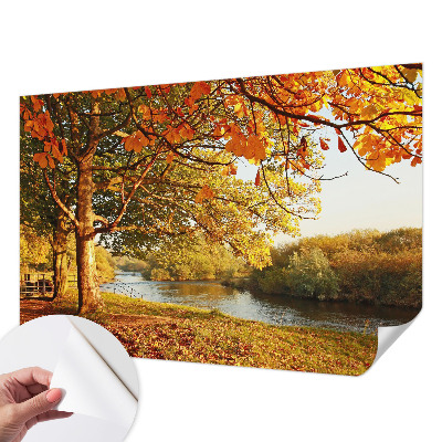 Papel mural texturado decorativo con motivo «Otoño costero»
