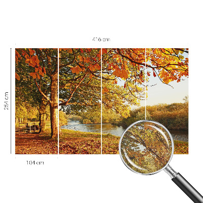 Papel mural texturado decorativo con motivo «Otoño costero»