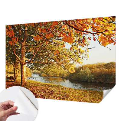 Papel mural texturado decorativo con motivo «Otoño costero»