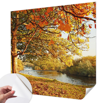 Papel mural texturado decorativo con motivo «Otoño costero»