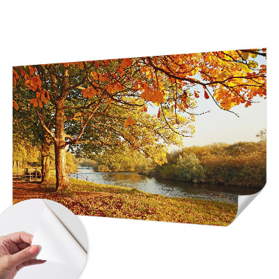 Papel mural texturado decorativo con motivo «Otoño costero»