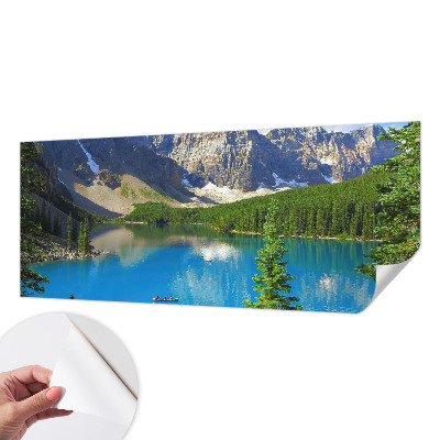 Papel mural con patrón decorativo con motivo de lago de montaña