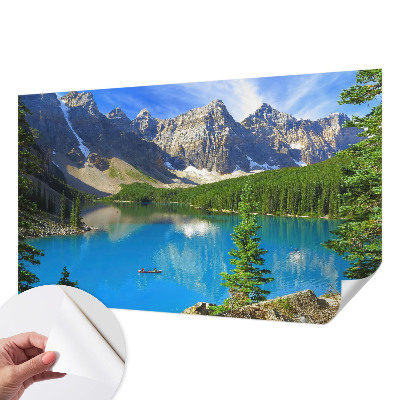 Papel mural con patrón decorativo con motivo de lago de montaña
