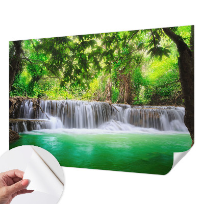 Papel mural texturado decorativo con diseño 'Cascada del bosque'